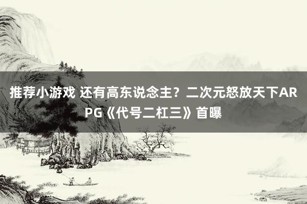 推荐小游戏 还有高东说念主？二次元怒放天下ARPG《代号二杠三》首曝