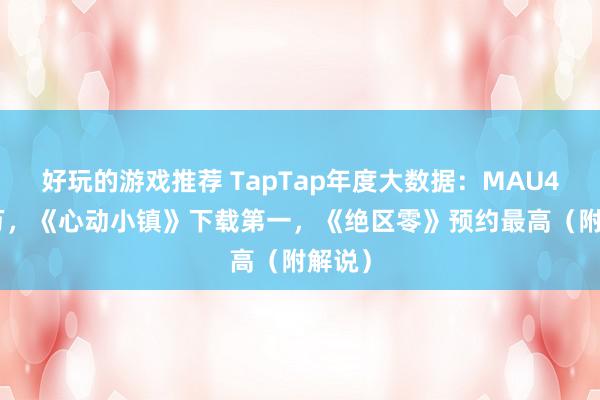 好玩的游戏推荐 TapTap年度大数据：MAU4300万，《心动小镇》下载第一，《绝区零》预约最高（附解说）