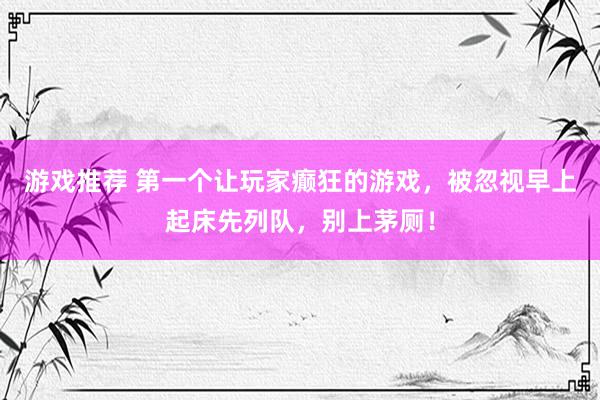 游戏推荐 第一个让玩家癫狂的游戏，被忽视早上起床先列队，别上茅厕！